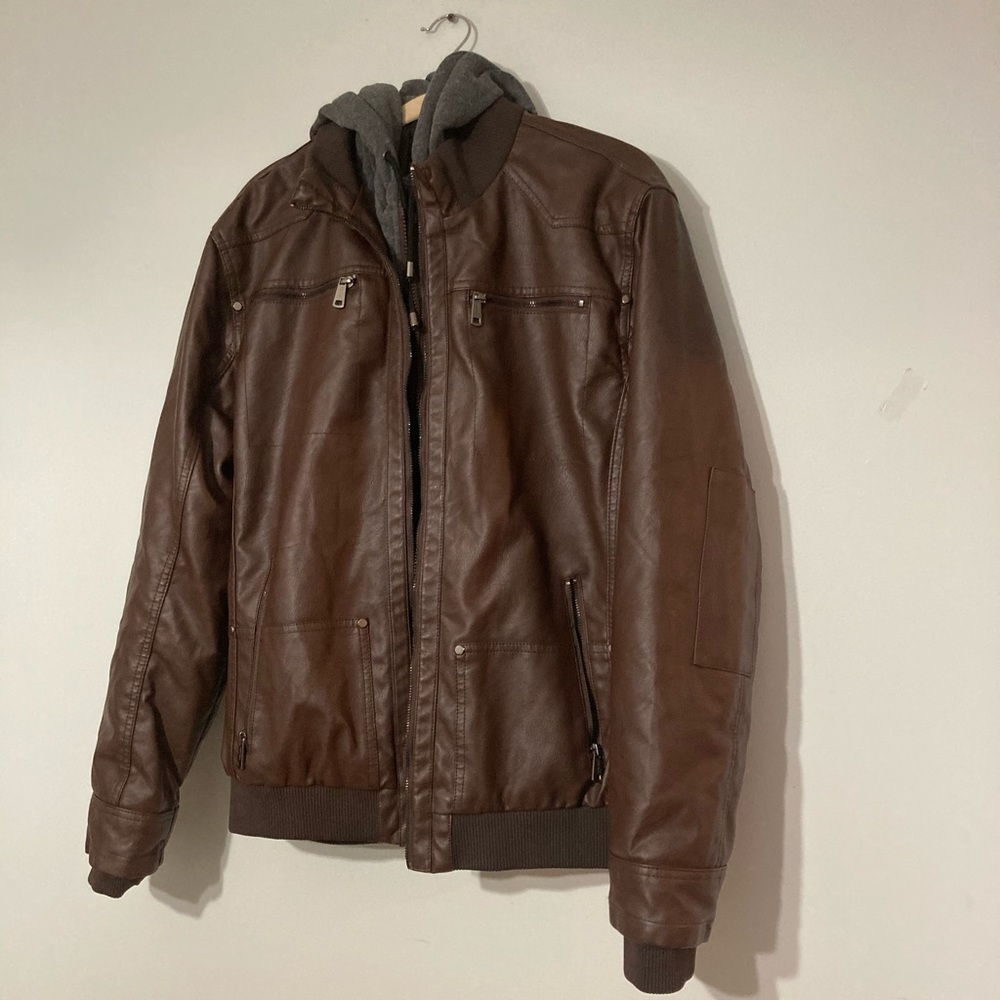 Wantdo Men Faux Leather Motorcycle Vintage Jacket